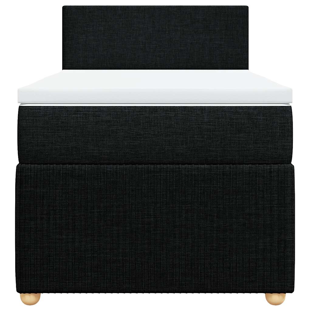 kontinentalseng med madras 90x190 cm stof sort