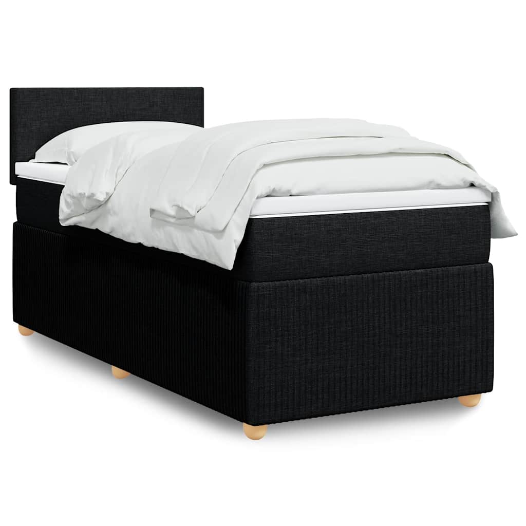 kontinentalseng med madras 90x190 cm stof sort