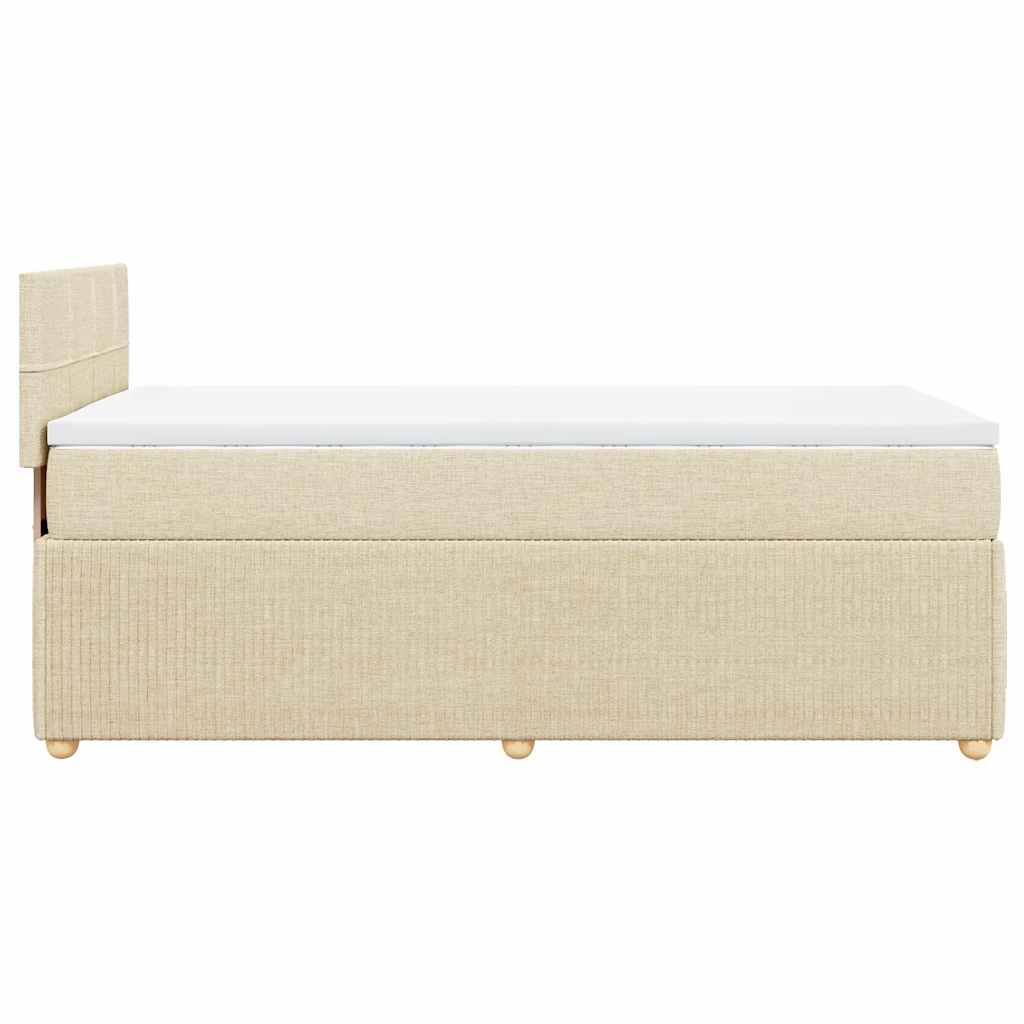 kontinentalseng med madras 90x190 cm stof cremefarvet