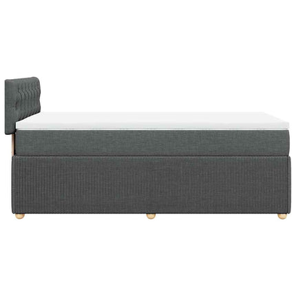 kontinentalseng med madras 90x190 cm stof mørkegrå