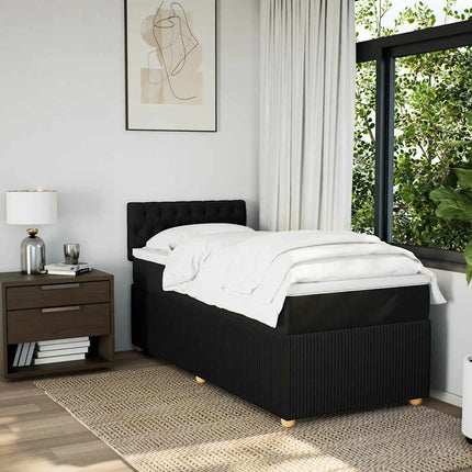 kontinentalseng med madras 90x190 cm stof sort