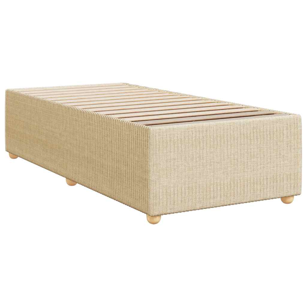 kontinentalseng med madras 90x190 cm stof cremefarvet