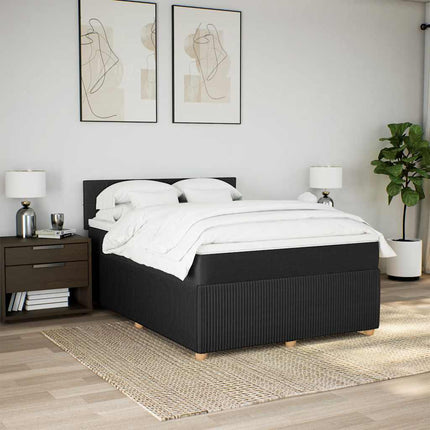 kontinentalseng med madras 140x200 cm stof sort