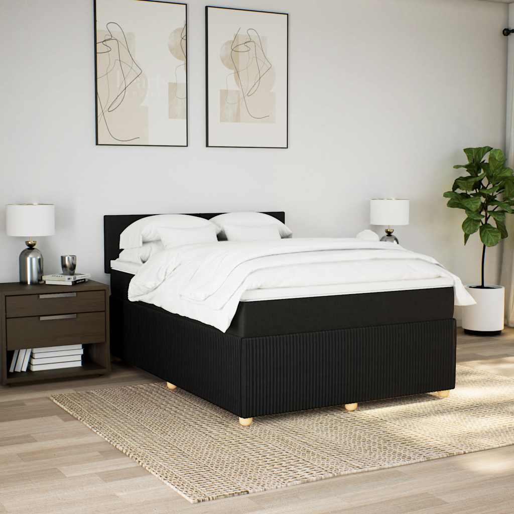 kontinentalseng med madras 160x200 cm stof sort