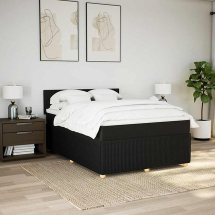 kontinentalseng med madras 160x200 cm stof sort