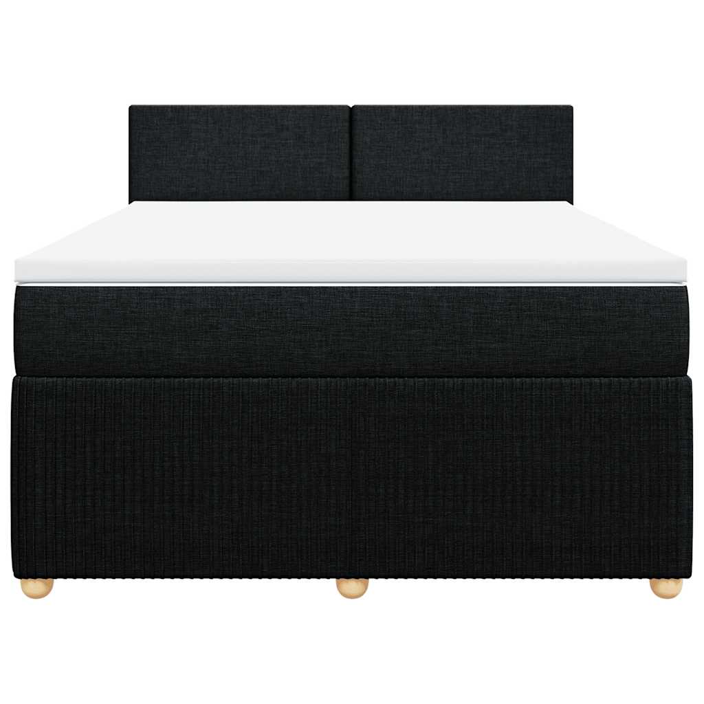 kontinentalseng med madras 160x200 cm stof sort