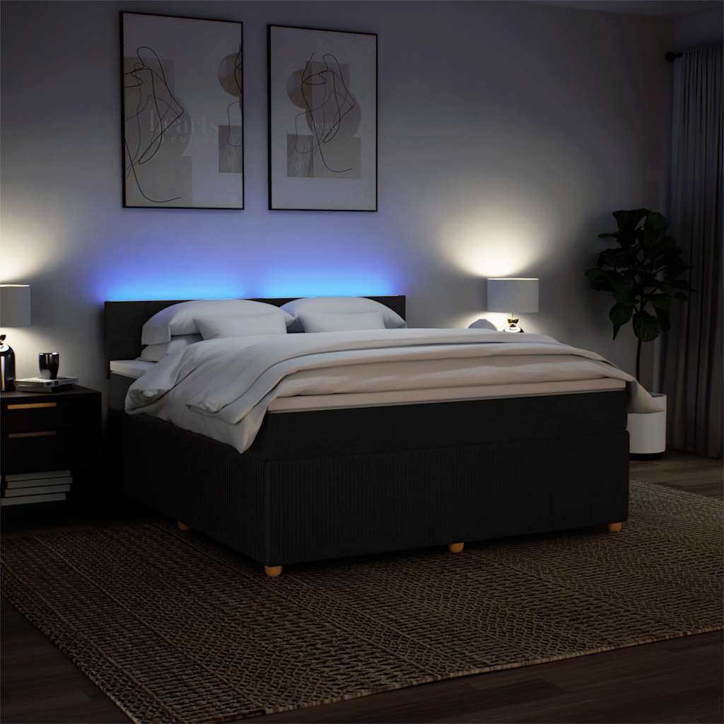 kontinentalseng med madras 180x200 cm stof sort