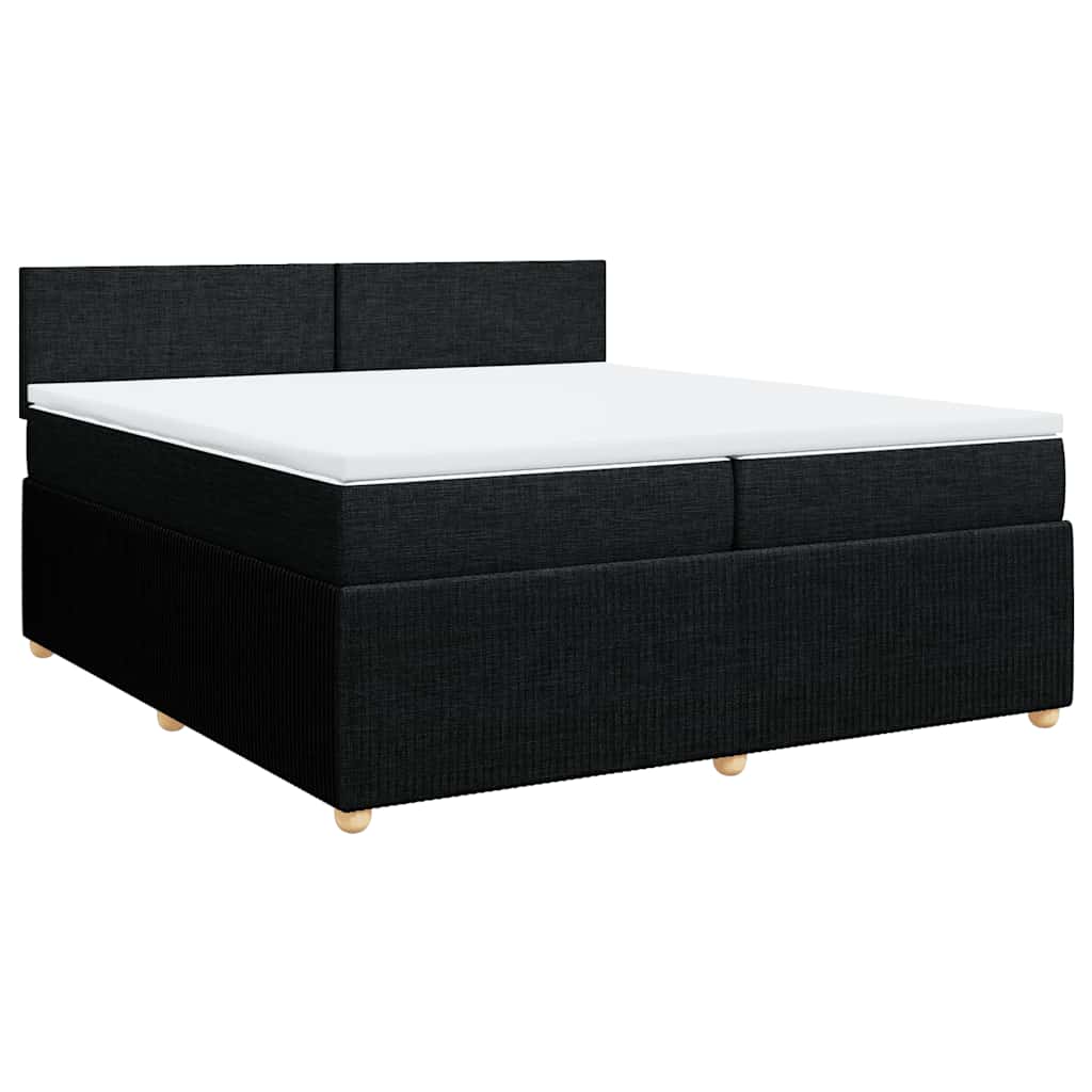 kontinentalseng med madras 200x200 cm stof sort