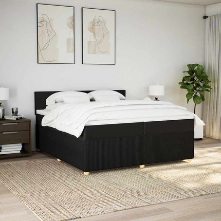 kontinentalseng med madras 200x200 cm stof sort