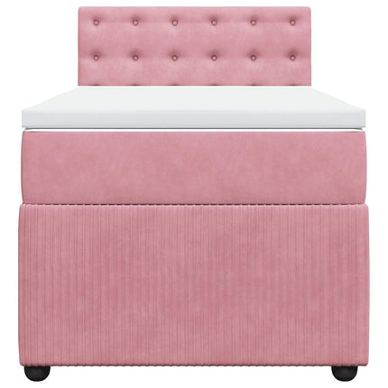 kontinentalseng med madras 90x190 cm fløjl pink