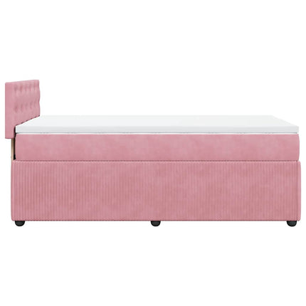 kontinentalseng med madras 90x190 cm fløjl pink