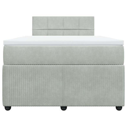 kontinentalseng med madras 120x190 cm velour lysegrå