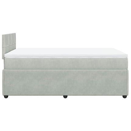 kontinentalseng med madras 120x190 cm velour lysegrå