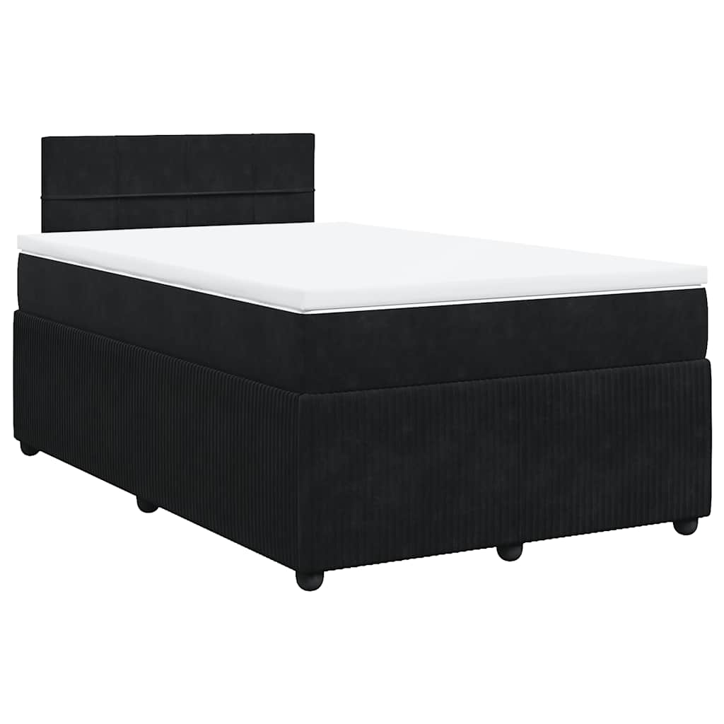 kontinentalseng med madras 120x190 cm velour sort