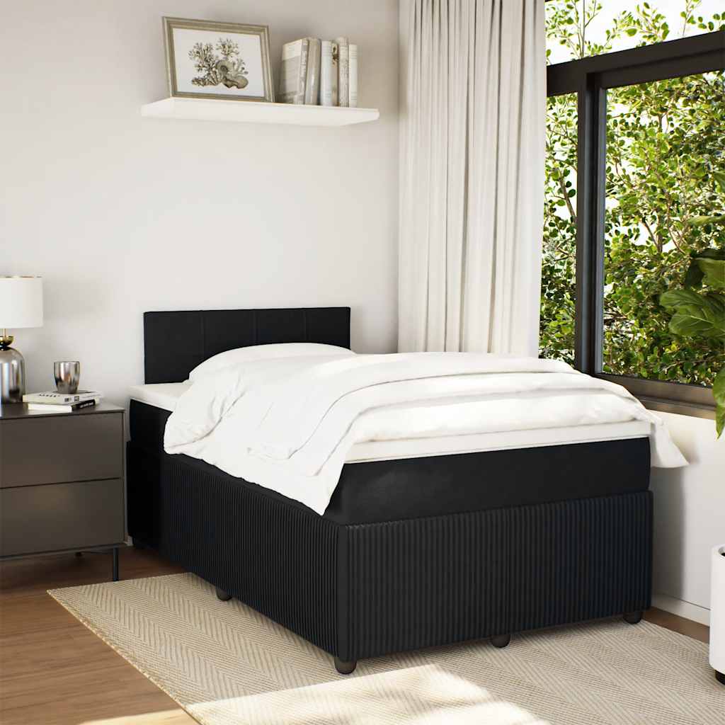 kontinentalseng med madras 120x190 cm velour sort