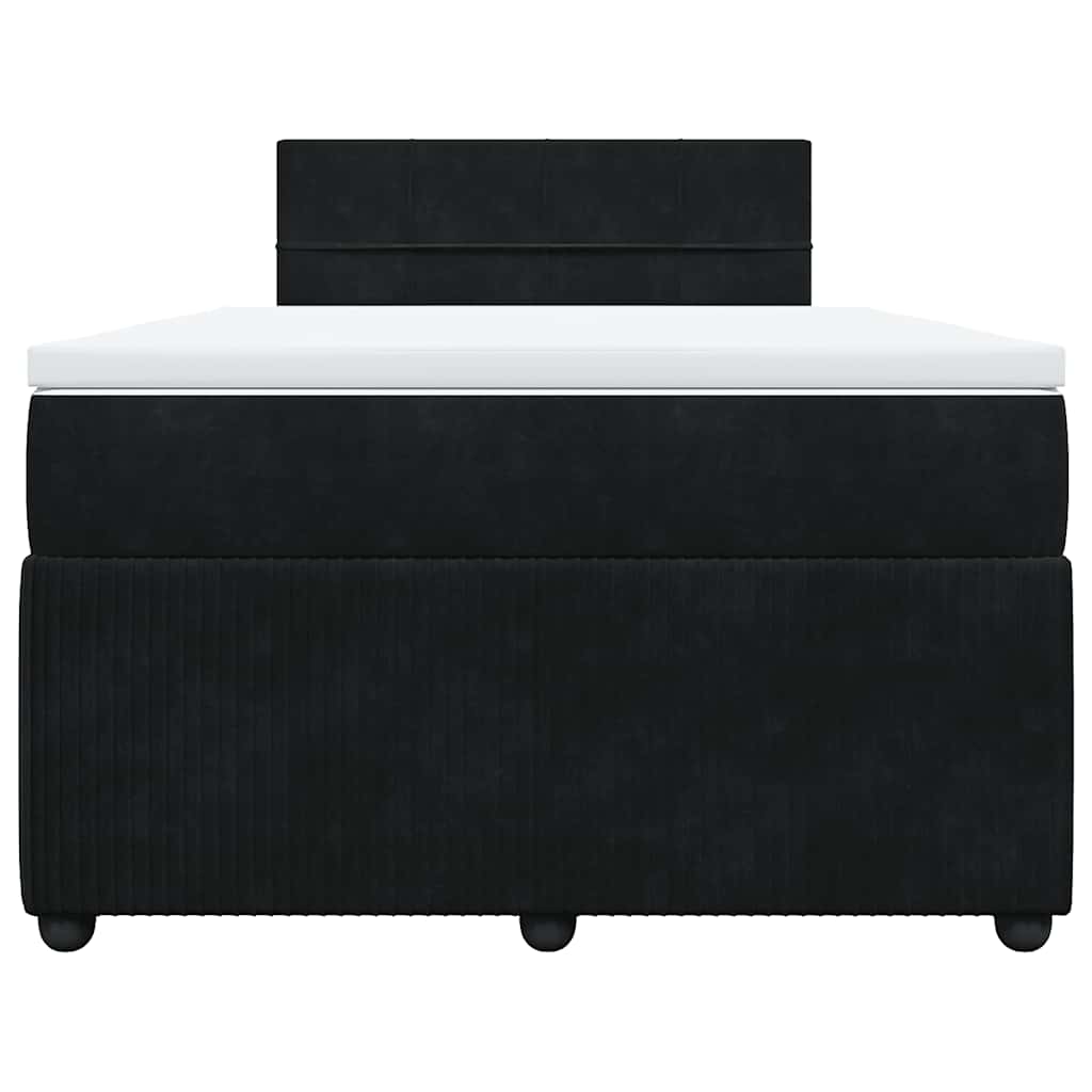 kontinentalseng med madras 120x190 cm velour sort