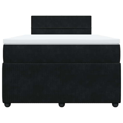 kontinentalseng med madras 120x190 cm velour sort
