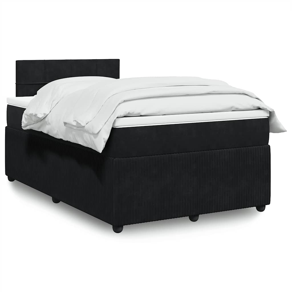kontinentalseng med madras 120x190 cm velour sort