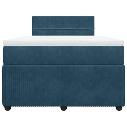 kontinentalseng med madras 120x190 cm velour blå