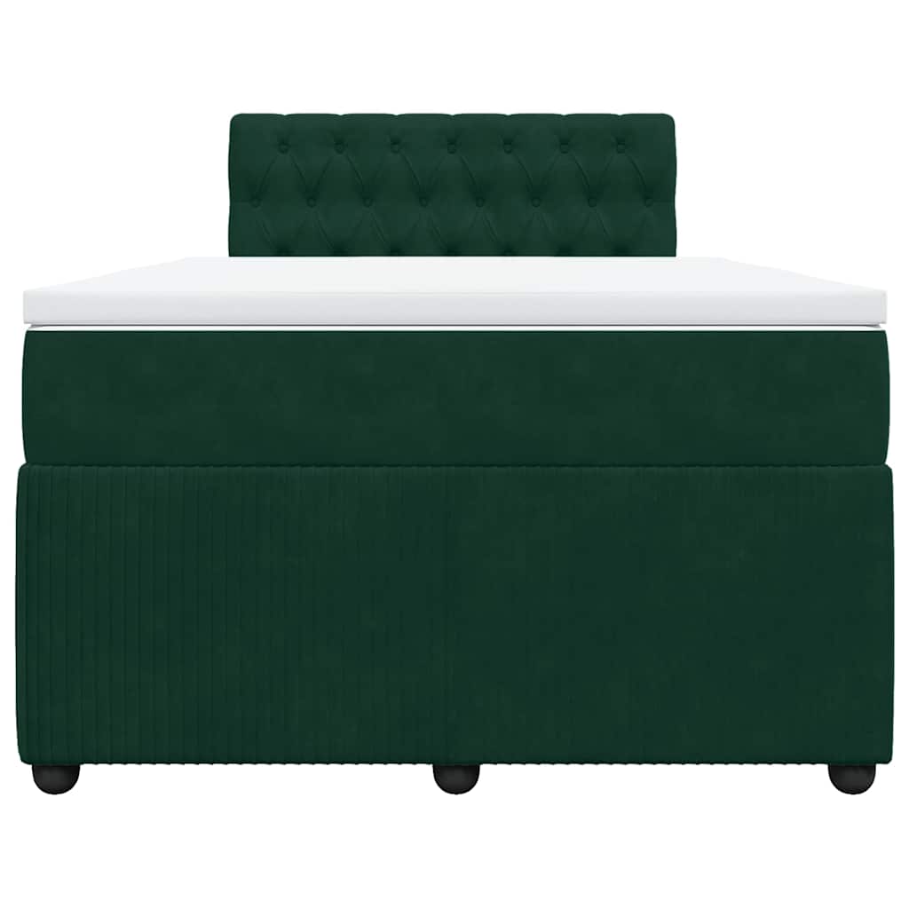 kontinentalseng med madras 120x190 cm velour mørkegrøn