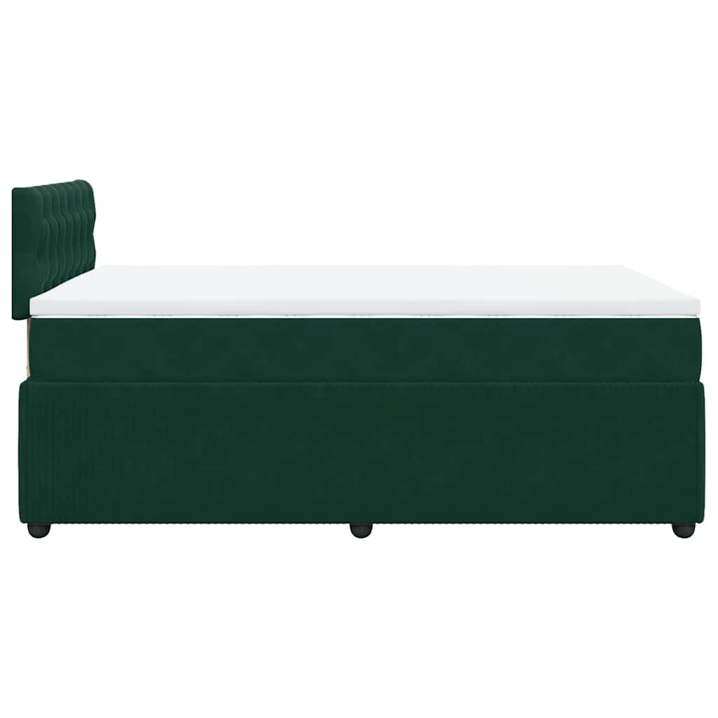 kontinentalseng med madras 120x190 cm velour mørkegrøn