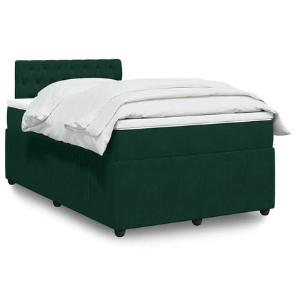 kontinentalseng med madras 120x190 cm velour mørkegrøn