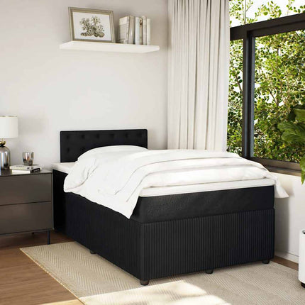 kontinentalseng med madras 120x190 cm velour sort