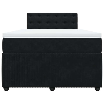 kontinentalseng med madras 120x190 cm velour sort