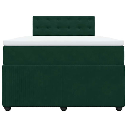 kontinentalseng med madras 120x190 cm velour mørkegrøn