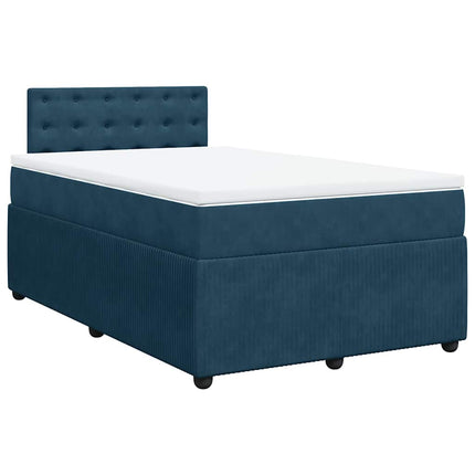 kontinentalseng med madras 120x190 cm velour blå