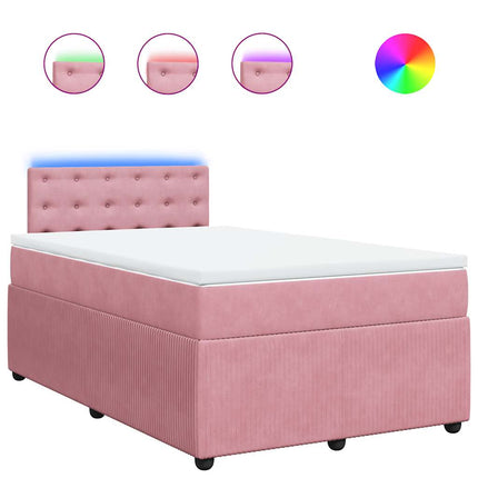 kontinentalseng 120x200 cm fløjl lyserød