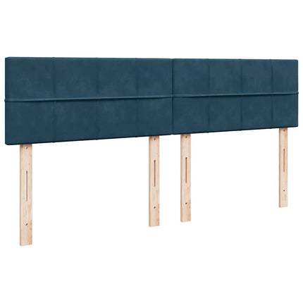 kontinentalseng med madras 200x200 cm fløjl blå