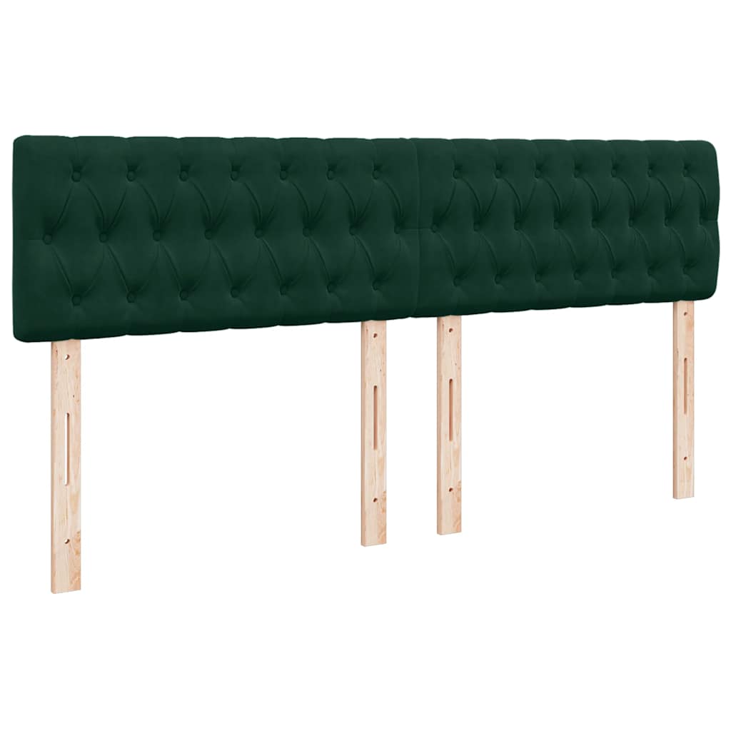kontinentalseng med madras 200x200 cm fløjl mørkegrøn