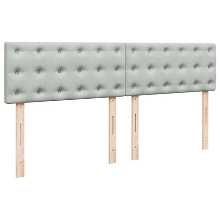 kontinentalseng med madras 200x200 cm fløjl lysegrå