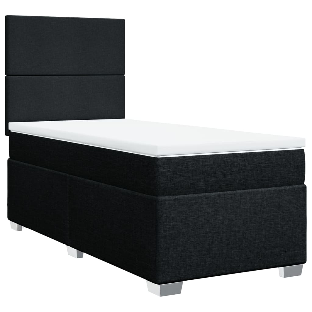 kontinentalseng med madras 80x200 cm stof sort