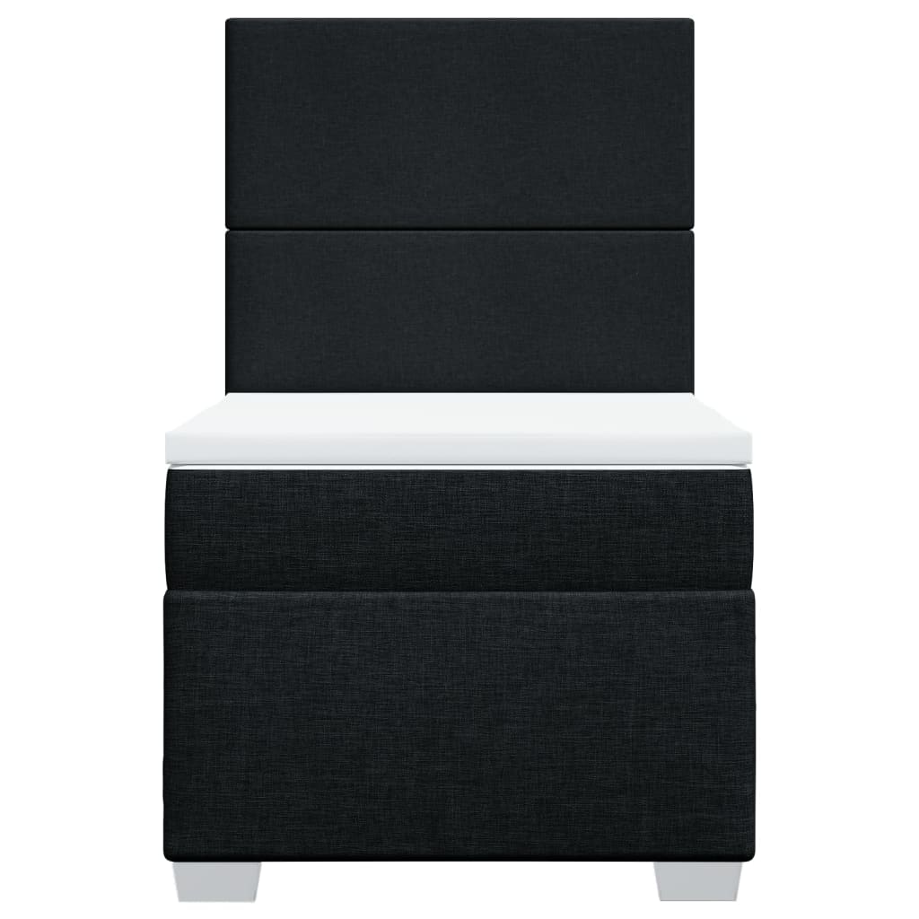 kontinentalseng med madras 80x200 cm stof sort
