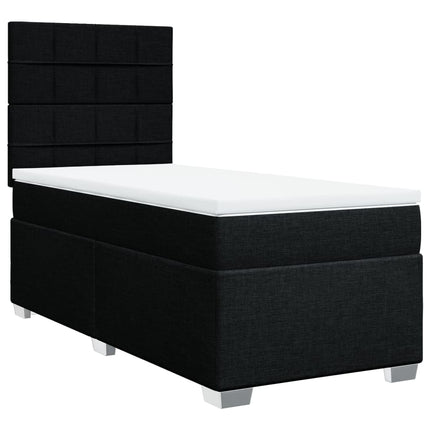 kontinentalseng med madras 80x200 cm stof sort