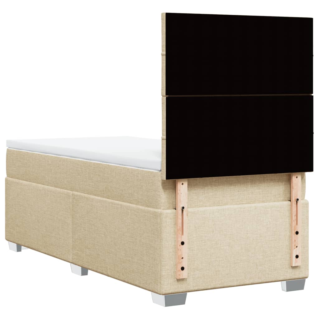 kontinentalseng med madras 80x200 cm stof cremefarvet