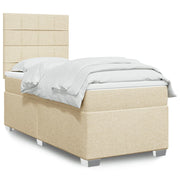 kontinentalseng med madras 80x200 cm stof cremefarvet