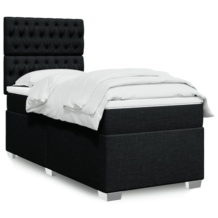 kontinentalseng med madras 80x200 cm stof sort