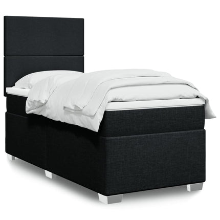 kontinentalseng med madras 90x190 cm stof sort
