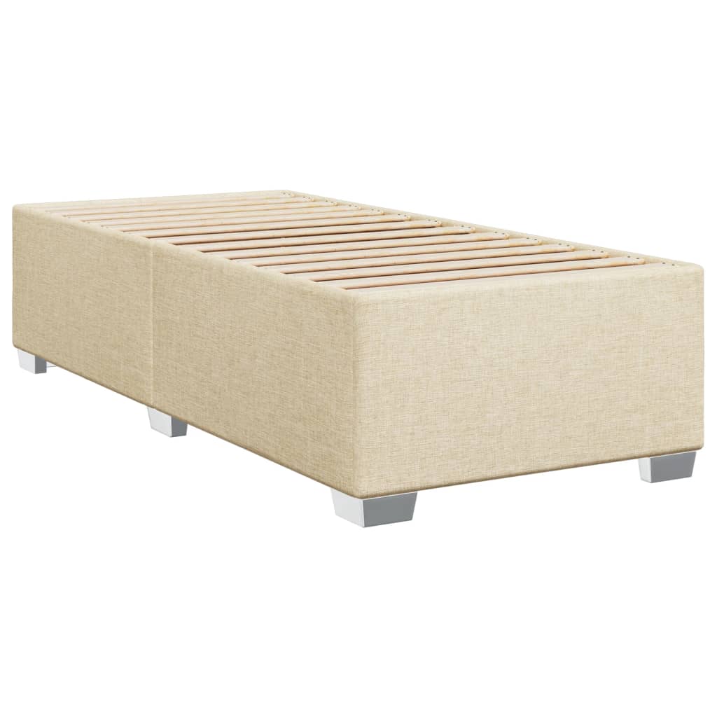 kontinentalseng med madras 90x190 cm stof cremefarvet