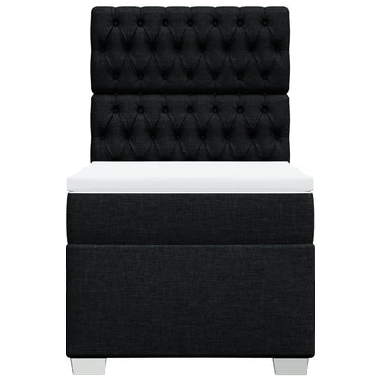 kontinentalseng med madras 90x190 cm stof sort
