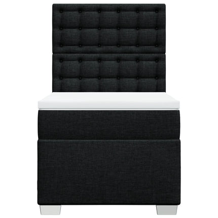kontinentalseng med madras 90x190 cm stof sort