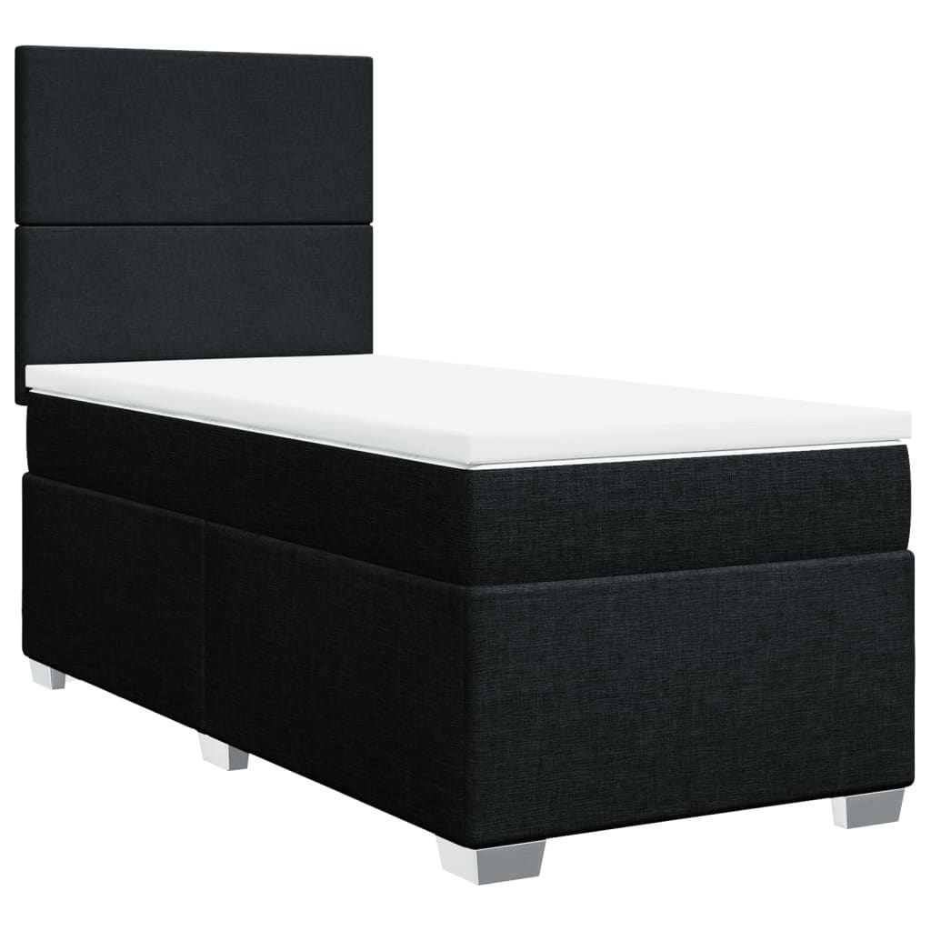 kontinentalseng med madras 90x200 cm stof sort
