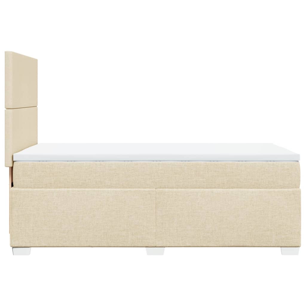kontinentalseng med madras 90x200 cm stof cremefarvet