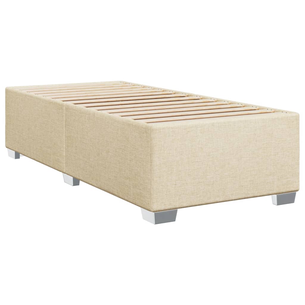 kontinentalseng med madras 100x200 cm stof cremefarvet