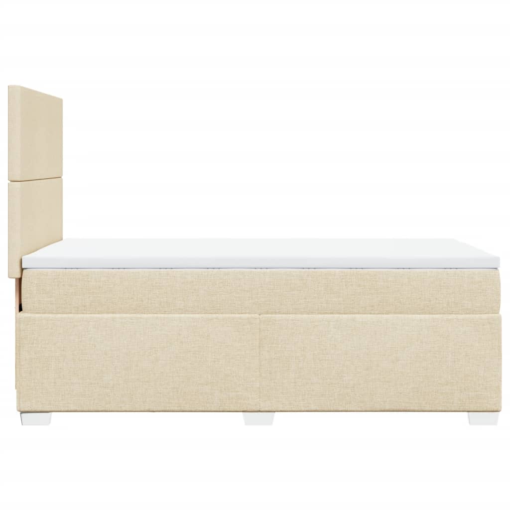 kontinentalseng med madras 100x200 cm stof cremefarvet