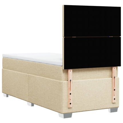 kontinentalseng med madras 100x200 cm stof cremefarvet