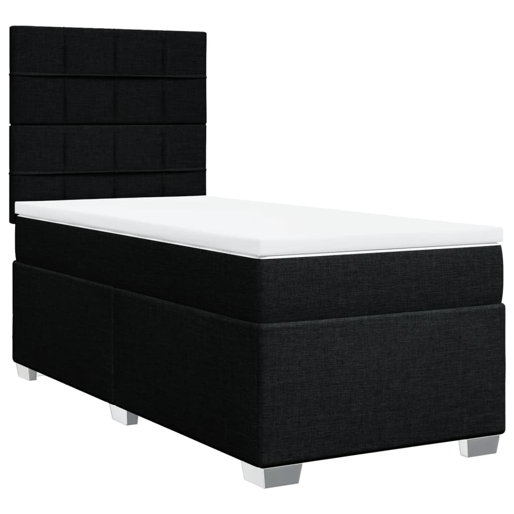 kontinentalseng med madras 100x200 cm stof sort